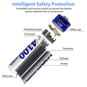 USB Charging 1.5V Rechargeable AA Lithium Ion Batteries Type-c Cylindrical USB Chargeable Battery