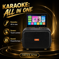 Haut-parleur karaoké portable de haute qualité avec écran tactile, système d'exploitation Android, puce sonore DSP, WiFi 5G, fonction OTG et diffusion en direct pour fêtes à domicile