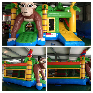 Castello Gonfiabile Commerciale Gigante a Tema Scimmie con Scivolo, <span class=keywords><strong>Casa</strong></span> Gonfiabile per Noleggio Feste ed Eventi - Product Image 5
