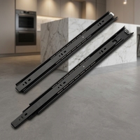 Glissières télescopiques robustes en fer à fermeture amortie pour tiroirs de cuisine, rails de table coulissants à fermeture douce pour armoires
