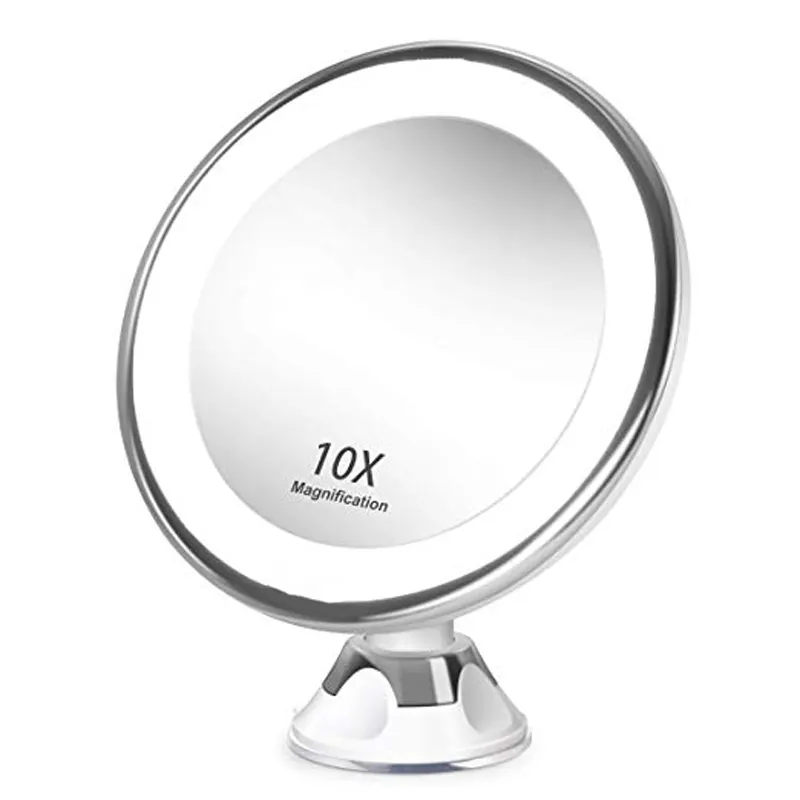 IFINE beauty popular beauty product LED makeup mirror 10x sucker magnification 360 rotation makeup mirror with strong suction