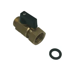 1/2" 3/4" 20mm Brass Forged Body Union Mini Ball Valve With Nut