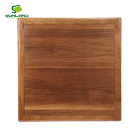 Plateau de table carré en bois massif de qualité supérieure avec bordure de sécurité, grain de noyer, pour café, hôtel, restaurant, comptoir intérieur