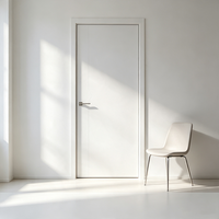 Puerta Exterior Insonorizada de Madera Maciza de Teca de Alta Calidad, Diseño Moderno para Sala de Estar, Acabado con Vetas de Madera Natural