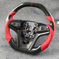 Volant en cuir lisse rouge à la mode de haute qualité pour volant de voiture en Fiber de carbone Chevrolet Camaro