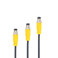 Connecteur KRONZ M12 3 broches droit IP67 Câble pré-moulé 5m |   Connecteur d'aviation en PVC jaune non blindé pour capteurs industriels
