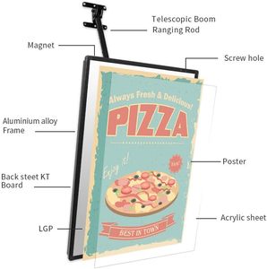 Boîte à lumière LED 3D ultra-mince à cadre encastré, panneau mural pour affichage de menus, idéal pour restaurants, cafés et commerces de boissons - Product Image 4