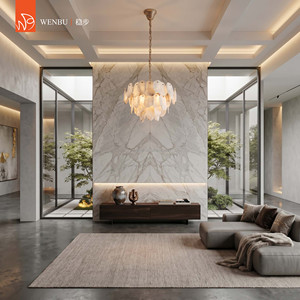 Spanish alabaster <b>chandelier</b> for villa foyer living room luxury pendant <b>lighting</b> decor - Product Image 3