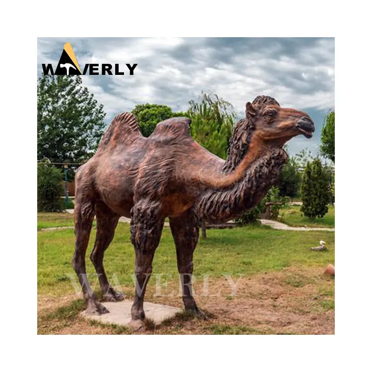 Vente en gros de sculpture de chameau pour la décoration intérieure, animal en métal bronze antique, laiton, statue de chameau de Dubaï grandeur nature, sculpture à vendre