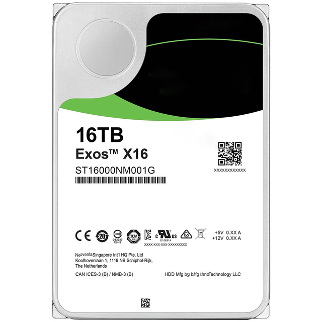 Exos X16 ST16000NM001G 16TB Enterprise HDD SATA 6Gb/s 7200RPM 256MB 3.5 Inch Internal Hard Drive for Server Data Center Storage