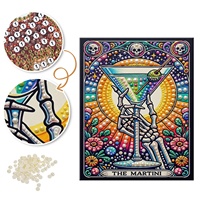 Fournitures de bricolage en gros pour la fabrication artisanale, livraison directe d'usine, décorations pour bars et événements, peinture diamant 5D squelette gothique avec perles