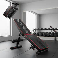 Banc de musculation pliable en acier réglable avec bandes de résistance pour l'entraînement de base à domicile