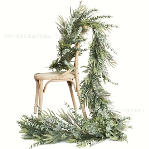 Guirnalda Navideña Artificial con Ramas de Pino, Eucalipto y Cedro, Flores de Seda, Decoración de Pared para Interiores, Guirnaldas Largas - Product Image 1