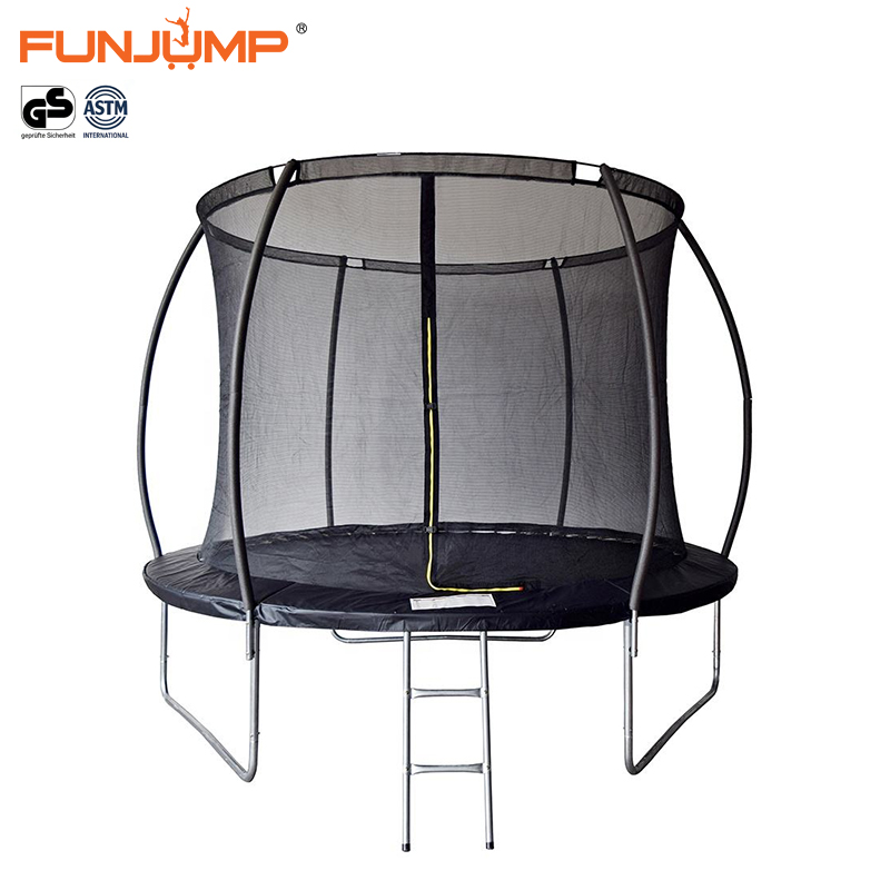 Funjump High Quality Safe Soft PVC Outdoor & Indoor Trampoline 8FT 10FT with Protective Net for Boy & Girl Kids Home Use