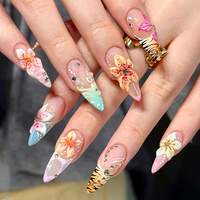 Lot de 24 faux ongles à presser en ABS, motif pois rouges, forme amande française, couleur nude, réutilisables, avec logo personnalisé, OEM ODM, directement de l'usine