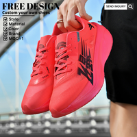 Chaussures de course professionnelles pour hommes, respirantes, avec plaque en carbone intégrale, pour la vitesse, style marche, en maille, pour le printemps