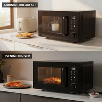 Four à micro-ondes électrique de luxe 20L en acier inoxydable, 700W, tension universelle 110-240V, classe d'efficacité énergétique 1, pour extérieur et hôtels