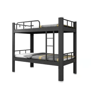 High Quality Adult Dormitory Home Military Style KD Metal Steel Frame Bunk Beds Design