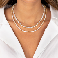 Chaîne Tennis Iced Out en Argent Massif S925 avec Moissanite 2mm 3mm sertie à griffes, Collier de Rappeur, Collection Warehouse Hip Hop Fire Jewelry