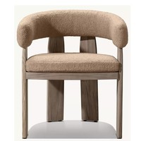 Ensemble de table et chaises de salle à manger d'extérieur en teck minimaliste moderne pour villa et hôtel
