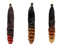 Tresses françaises bouclées en fibre de qualité supérieure de 22 pouces Tresses faciles à tresser Réglage de l'eau chaude Vague lâche Cheveux au crochet Cheveux de tressage noirs naturels