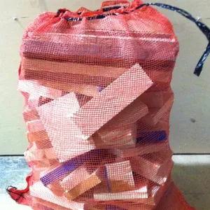 Yakacak odun çuvalları için düz dokuma PE raşel Leno Mesh Net çanta