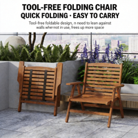 Ensemble table et chaises pliantes en bambou pour l'extérieur - Meubles de camping écologiques portables sans installation pour les petits stands