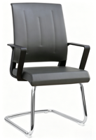 Chaise de bureau en cuir PU de style design moderne avec cadre en aluminium et siège pivotant pour la maison, le bureau, l'école, l'hôpital, l'hôtel