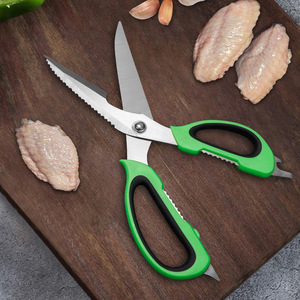 Multifunctional <b>Kitchen</b> <b>Scissors</b> Stainless Steel Green Black Handle For Seafood And Meat Cutting Home Use - Product Image 2