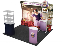 Stand d'exposition 3x3m (10ft) avec affichage couleur, cadre en aluminium, tissu tendu, modulaire portable, sublimation par transfert thermique, autoportant