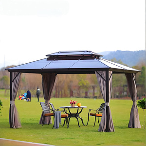 Gazebo di Lusso Moderno con Tetto in Metallo, Telaio in Alluminio Verniciato a Polvere, Motorizzato, per Terrazza, Balcone, Pergola con LED - Product Image 2