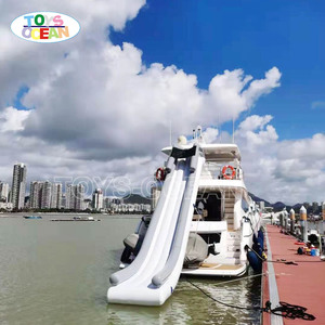 Toboggan aquatique gonflable en PVC bleu et blanc pour bateau/yacht et piscine extérieure, capacité maximale 500 kg, 5 à 10 passagers - Product Image 3