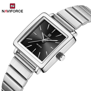 สำหรับ <span class=keywords><strong>Naviforce</strong></span> 5048นาฬิกาข้อมือแฟชั่น<span class=keywords><strong>ผู้หญิง</strong></span>, นาฬิกาข้อมือควอตซ์กันน้ำสไตล์ธุรกิจหน้าปัดดอกไม้ตัวเรือนสแตนเลส - Product Image 1