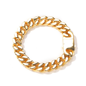Safty-Cadena de eslabones cubanos de acero inoxidable, collar de eslabones cubanos de <span class=keywords><strong>miami</strong></span> tradicional, chapado en oro de 18k - Product Image 4