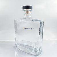 Bouteille en verre vide personnalisable avec logo pour spiritueux, 700 ml, pour bar, fête, mariage, vente en gros, avec échantillon gratuit