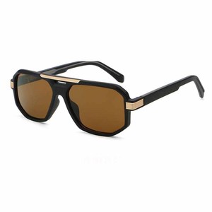 Lunettes de soleil rétro pour homme, polarisées UV400, haut de gamme, monture intégrale, grande monture, double pont, carrées - Product Image 4