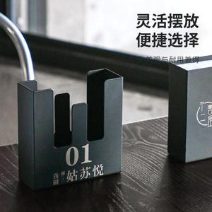 Stainless Steel Napkin Holder <b>Table</b> Number Sign Custom Logo Restaurant <b>Table</b> <b>Card</b> Stand - Product Image 5