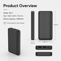 Batterie externe 10000 mAh, chargeur portable compact 10000 mAh, CE RoHS FCC KC SAA, logo personnalisé, vente en gros d'usine