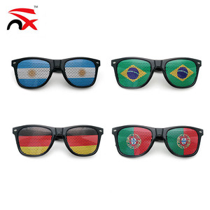Factory Portugal Mexico Canada Brazil Flag Football Fan Custom Modern Sports Durable PP Sunglasses Stickers with Country Flag