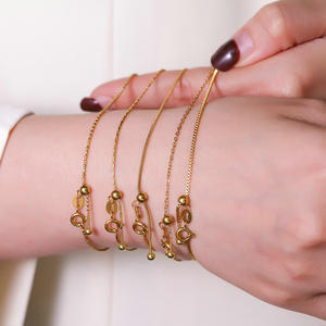 14K Vergoldetes Zierliches Stapelbares Paperclip-Kubanisches Gliederketten-Armband-Set, Einfaches Niedliches Manschettenarmband, Verstellbar 7"+2", Unisex - Product Image 3