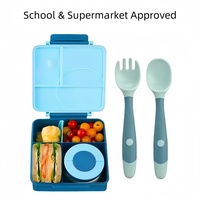 Lonchera Térmica Premium 2026 de 1600 ml para Niños, Hermética, con 4 Compartimentos, Apta para Microondas, Contenedor de Grado Alimenticio, con Tenedor y Cuchara, Libre de BPA