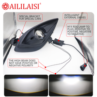 Aililaisi Nouveau projecteur antibrouillard Bi-LED en aluminium, faisceau laser haut/bas, étanche IP-67, 12V, jaune pour Hyundai Elantra, blanc