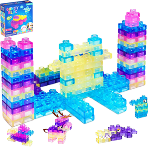 Bloques de Construcción de Gelatina Blandos de 40 Piezas, Juguete Educativo de Descompresión para Niños, Material de Goma, Animales Sensoriales Suaves para Construir - Product Image 1