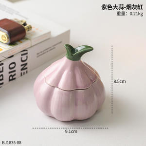 Fabrika yeni mor sarımsak şekilli seramik masaüstü küllük ev veya ofis kullanımı için zarif süsler - Product Image 6