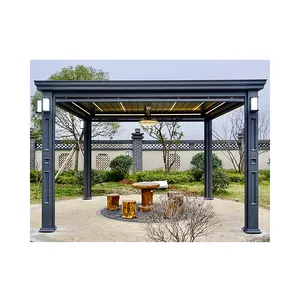 Facade decorative sun shade panel aluminum louver motorized opening louvered roof swimming pool pergola free standing louver ga