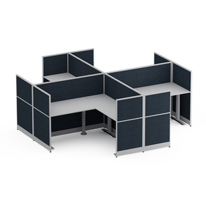 High Quality Modern Office <b>Workstations</b> 2/4/6 Seat Wooden MDF Computer <b>Desk</b> Partition Open Working Area Metal Office Table Home - Product Image 6