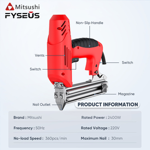 Fyseus 2400W 220V pistola de <span class=keywords><strong>clavos</strong></span> eléctrica clavadoras de aire para carpintería clavadora eléctrica <span class=keywords><strong>grapadora</strong></span> pistola <span class=keywords><strong>grapadora</strong></span> para madera - Product Image 4