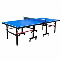 Table de tennis de table pliable en MDF de 18 mm, table de ping-pong d'intérieur durable, filet écologique, montage facile, cadre robuste, 8 roues