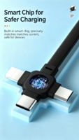 Cable de Carga Retráctil Universal USB 3 en 1 con Logotipo Personalizado, Cable de Datos para Teléfono/Tipo-C/Android con Carga Rápida para iPhone