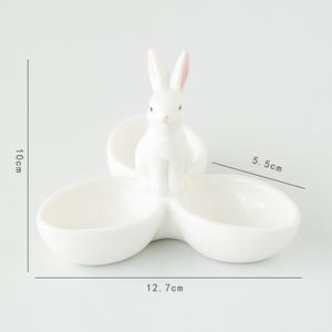 ถ้วยไข่ลายพอร์ซเลนลายกระต่ายตลกที่ใส่ไข่เซรามิกสำหรับไข่ต้มนิ่มการจัดเก็บห้องครัวดีไซน์ใหม่ - Product Image 6
